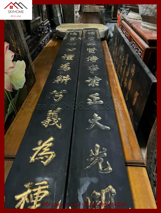 Câu đối thờ chữ Bồi dưỡng tâm điền- Đọc thánh kinh hiền